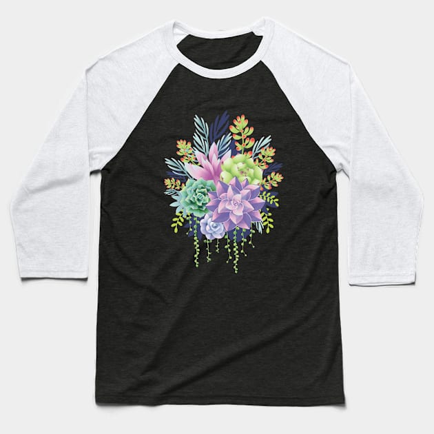 Succulents Baseball T-Shirt by zoljo